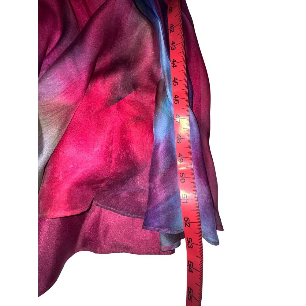 La Femme Multicolor Empire Waist Chiffon Maxi Dress With Beaded Bodice - Picture 10 of 12